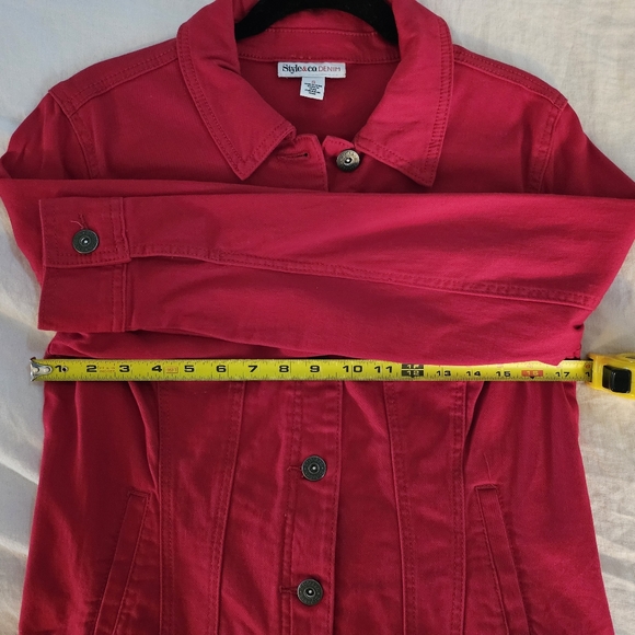 Lipstick Red Style & Co Denim Jacket - Picture 7 of 9